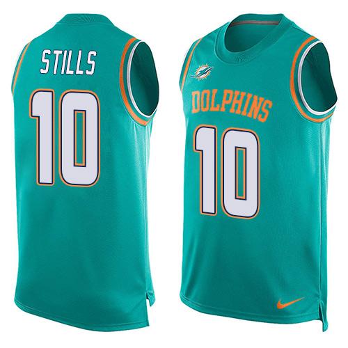 Nike Dolphins #10 Kenny Stills Aqua Green Team Color Men's Stitched NFL Limited Tank Top Jersey - Click Image to Close